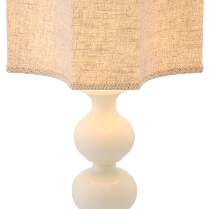 Table Lamp Mabel crackled white ceramic incl shade