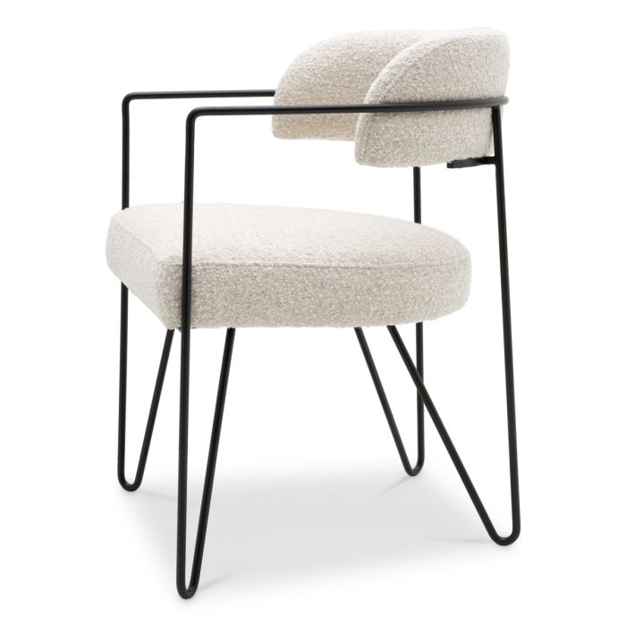 Dining Chair Giuseppe bouclé chalk white