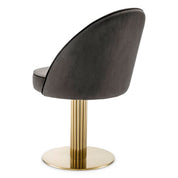 Silla de comedor Dorland roche terciopelo gris oscuro