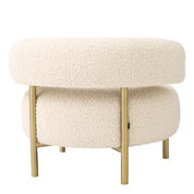 Chair Thompson faux shearling brushed brass finish
