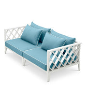 Outdoor Sofa Ocean Club S white sunbrella mineral blue