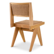 Outdoor Dining Chair Niclas natural teak natural weave faux rattan