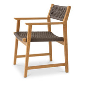 Outdoor Dining Chair Cancun natural teak faux rattan set of 2