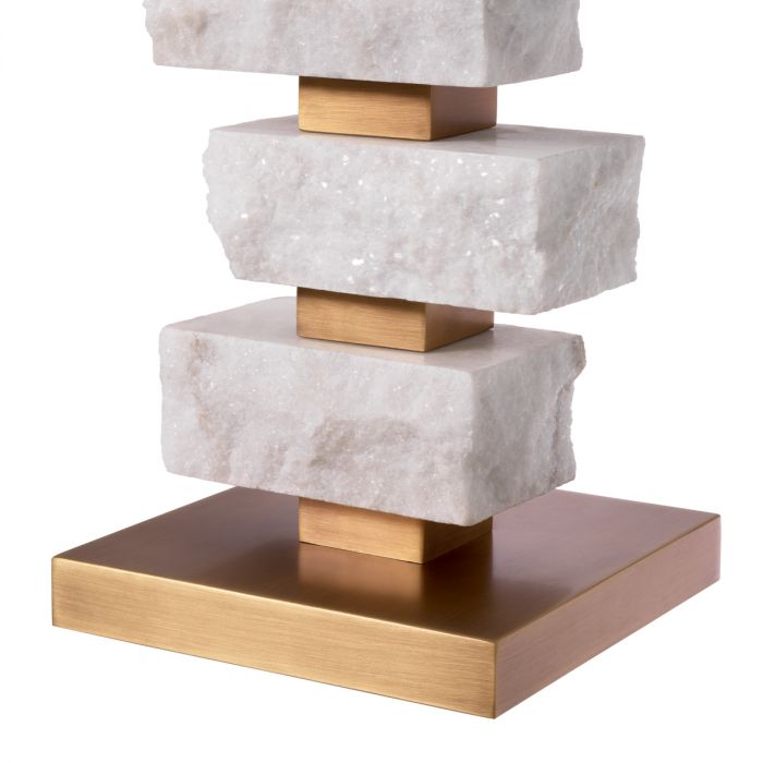 Table Lamp Amber L rough marble incl shade