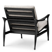 Chair Manzo classic black finish bouclé grey incl cushions