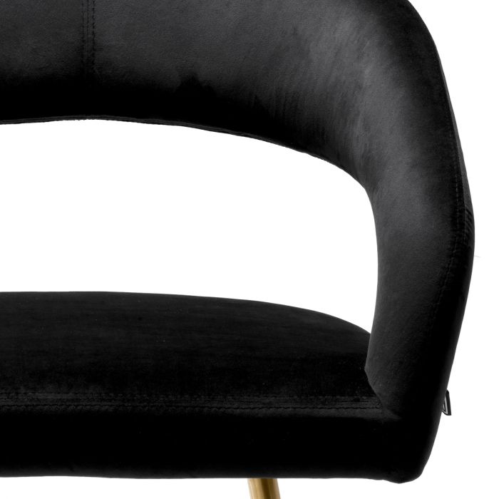 Dining Chair Bravo roche black velvet