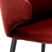 Dining Chair Volante with arm roche bordeaux velvet