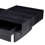Coffee Table The Crest charcoal grey oak veneer incl glass top