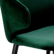 Dining Chair Volante with arm roche dark green velvet
