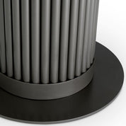 Outdoor Dining Table Volterra Round bronze finish grey ceramic