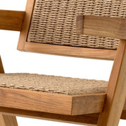 Outdoor Dining Chair Kristo natural teak natural weave faux rattan