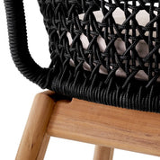 Outdoor Dining Chair Trinity black weave flores off-white