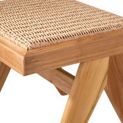 Outdoor Dining Chair Niclas natural teak natural weave faux rattan