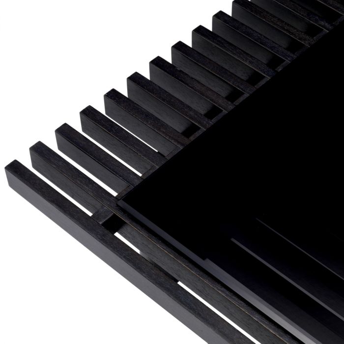 Coffee Table The Crest charcoal grey oak veneer incl glass top