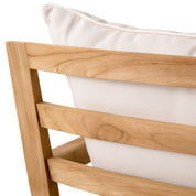 Outdoor Chair Hera natural teak flores off-white