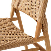 Outdoor Dining Chair Laroc natural teak faux rattan set of 2
