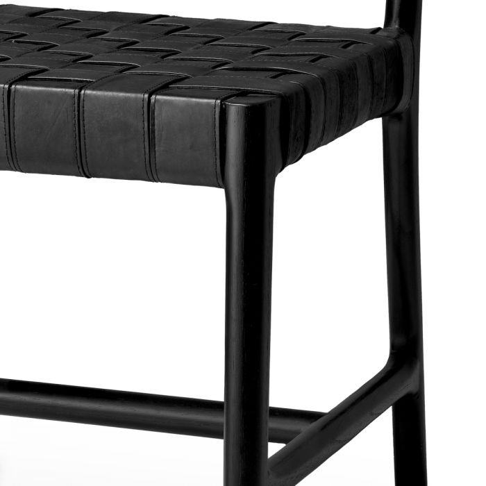 Dining Chair Tiberio black leather classic black