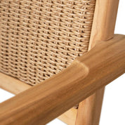 Outdoor Dining Chair Pivetti with arm natural teak faux rattan