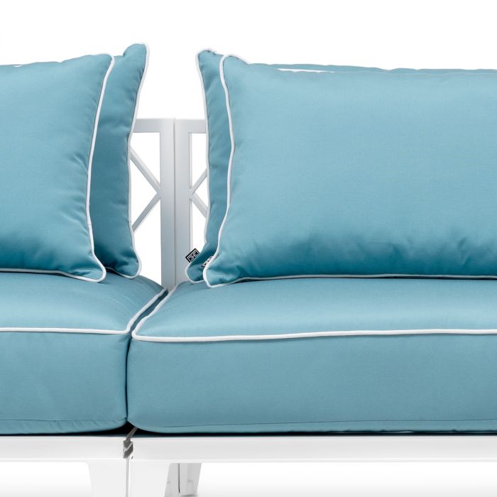 Outdoor Sofa Ocean Club L white sunbrella mineral blue