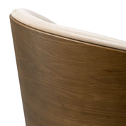 Bar Stool Camerota walnut veneer sabino beige