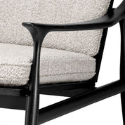 Chair Manzo classic black finish bouclé grey incl cushions