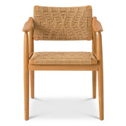 Outdoor Dining Chair Coral Bay natural teak faux rattan set of 2