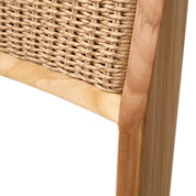 Outdoor Dining Chair Niclas natural teak natural weave faux rattan