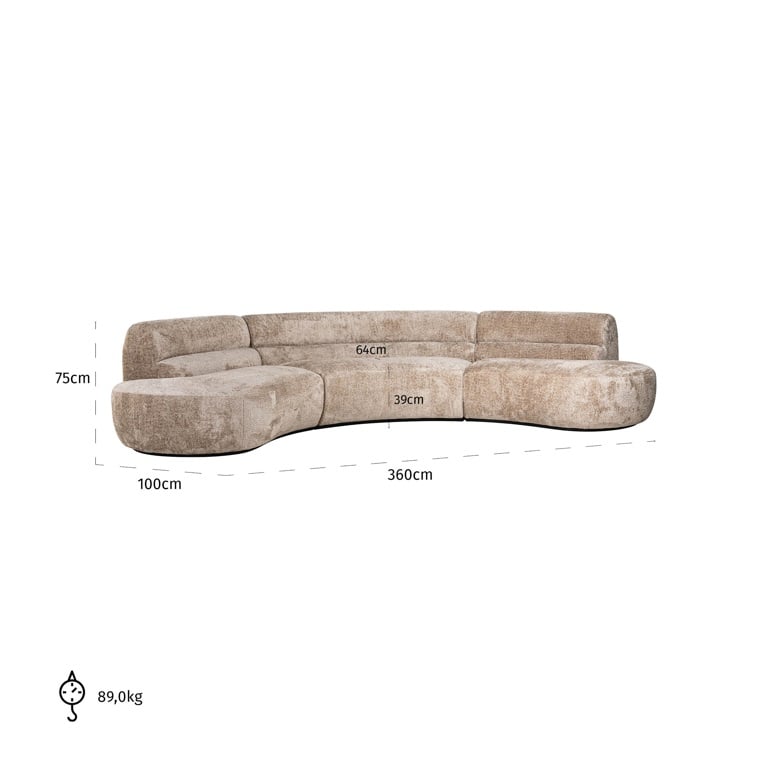 Sofa Colby round shape sheep nature (Sheep 01 nature)