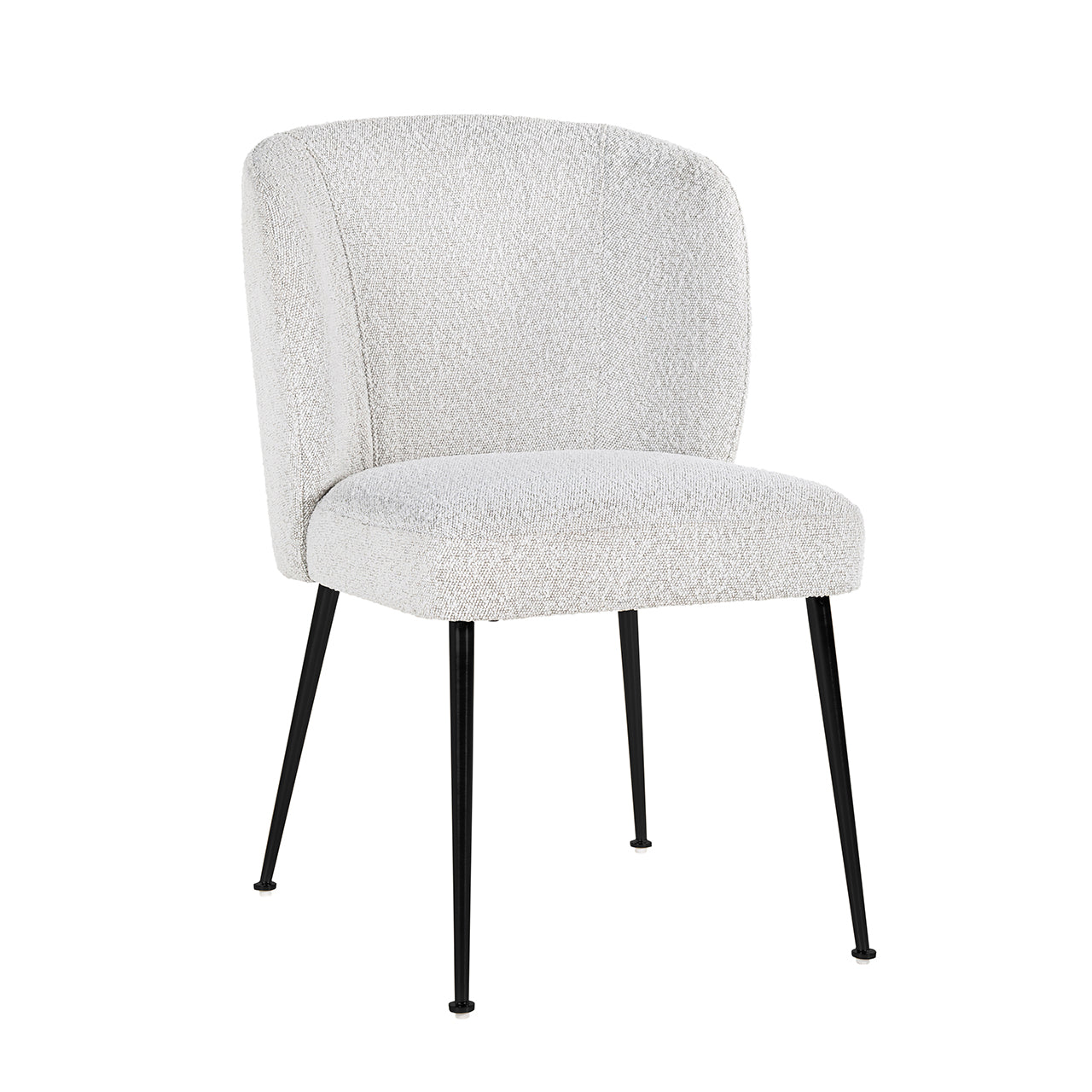 Chair Fallon White Bouclé / black (Copenhagen 900 Bouclé White)