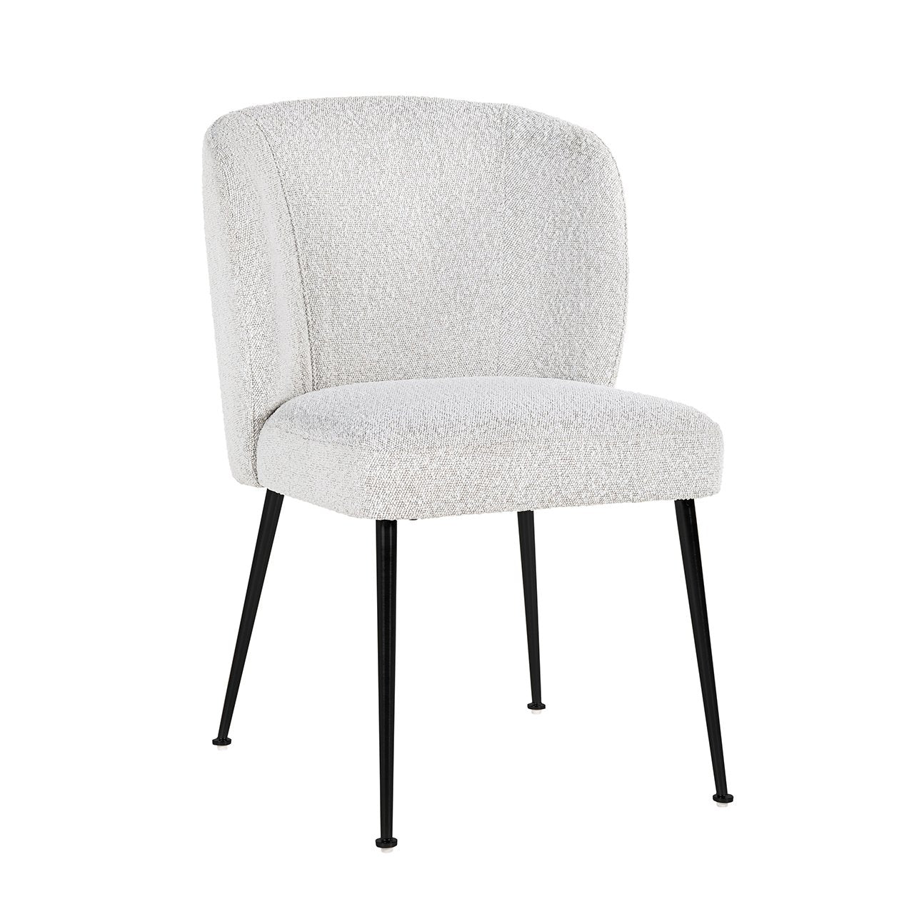 Chair Fallon White Bouclé / black (Copenhagen 900 Bouclé White)