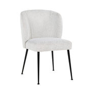 Chair Fallon White Bouclé / black (Copenhagen 900 Bouclé White)