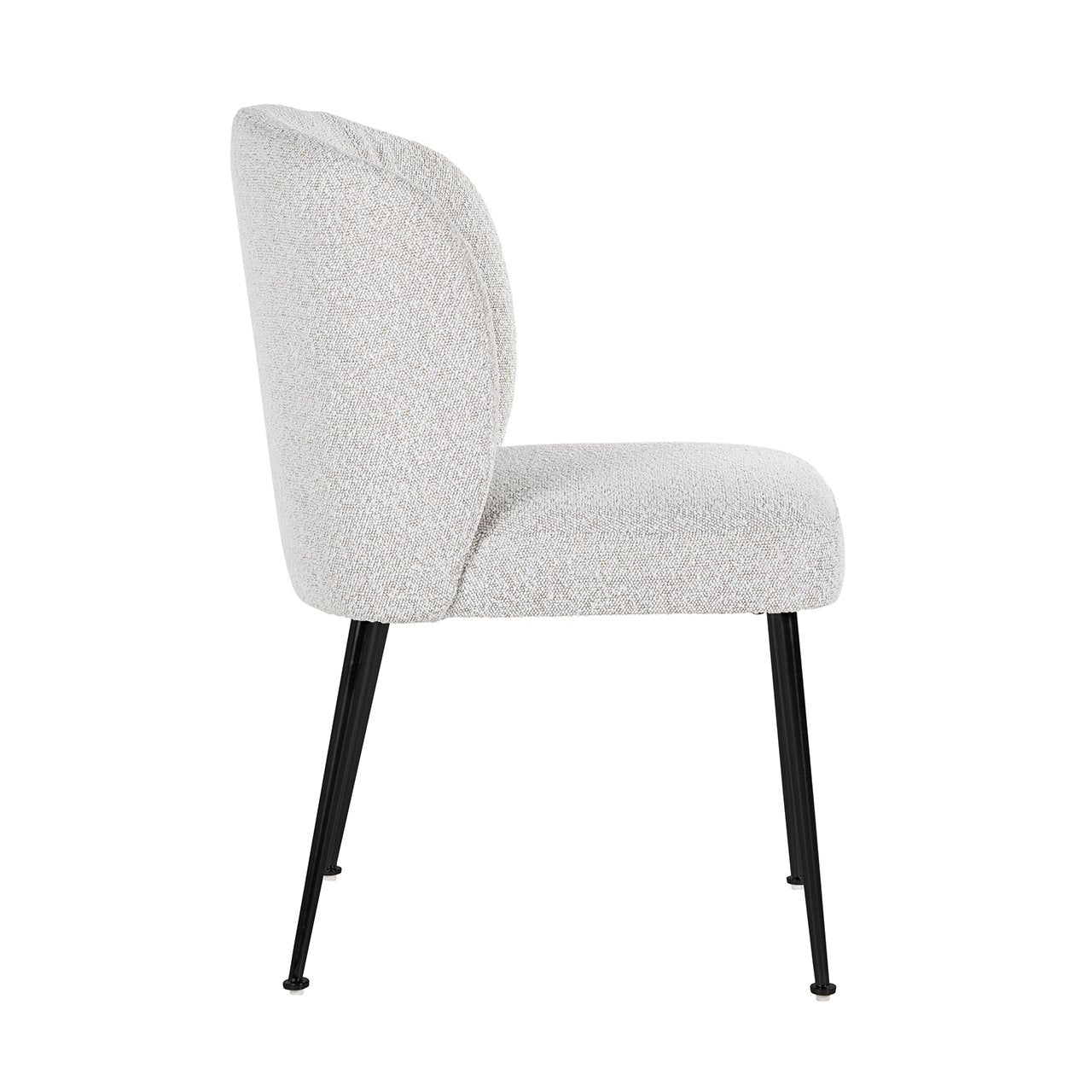 Chair Fallon White Bouclé / black (Copenhagen 900 Bouclé White)