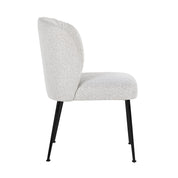 Chair Fallon White Bouclé / black (Copenhagen 900 Bouclé White)