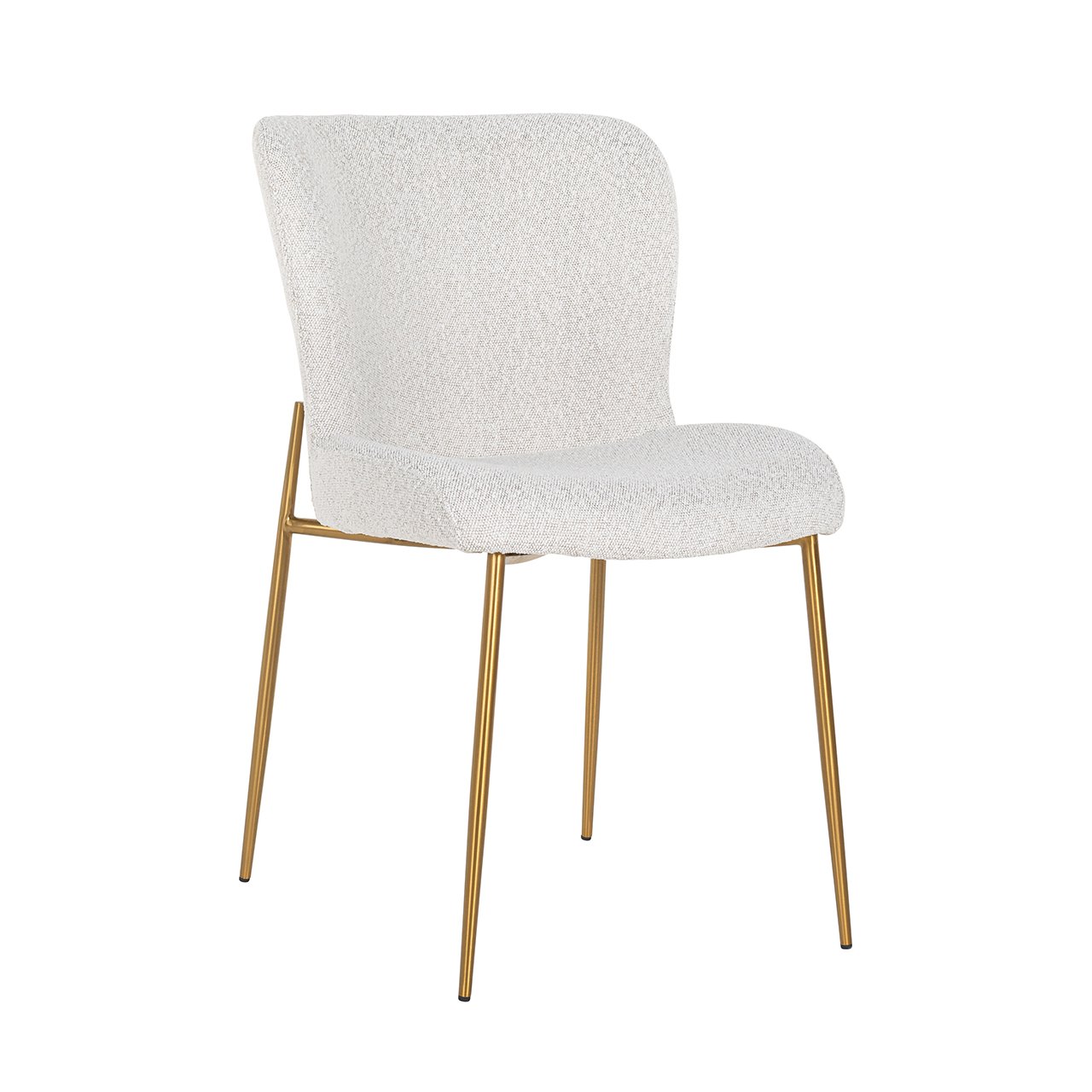 Chair Odessa white bouclé / brushed gold (Copenhagen 900 Bouclé White)