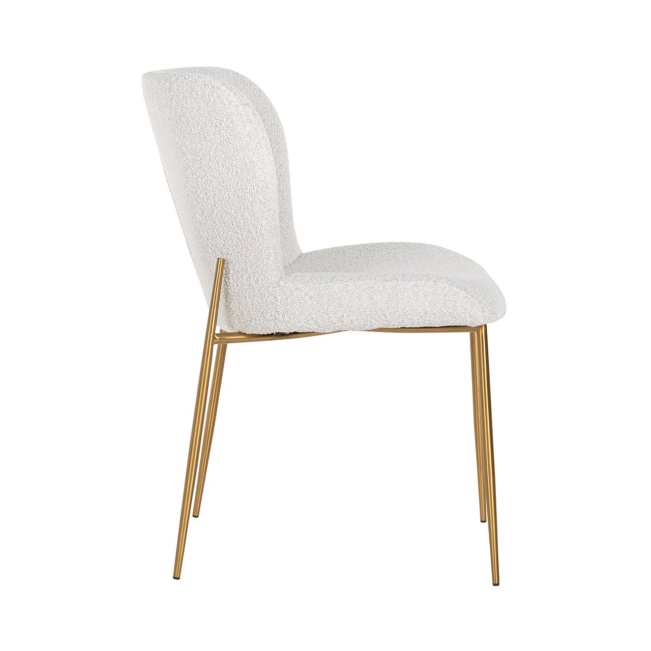 Chair Odessa white bouclé / brushed gold (Copenhagen 900 Bouclé White)