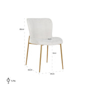 Chair Odessa white bouclé / brushed gold (Copenhagen 900 Bouclé White)