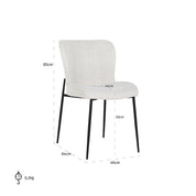 Chair Darby white bouclé / black (Copenhagen 900 Bouclé White)