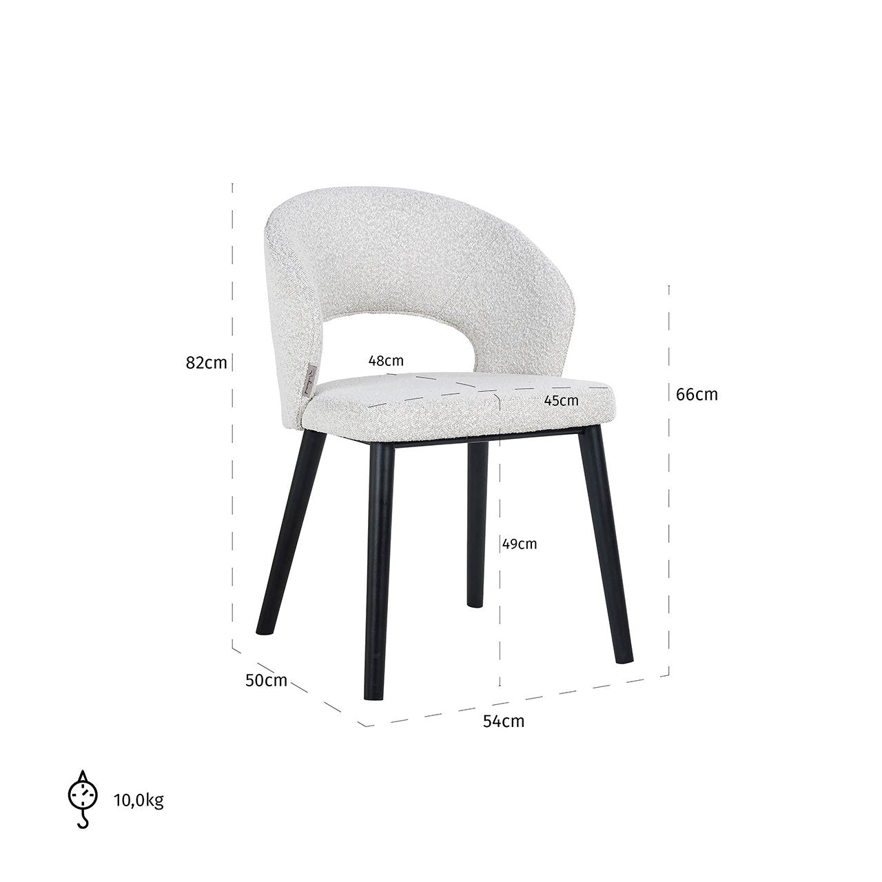 Chair Savoy white bouclé (Copenhagen 900 Bouclé White)