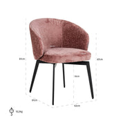 Chair Amphara rose chenille fire retardant (Bergen 705 rose chenille)