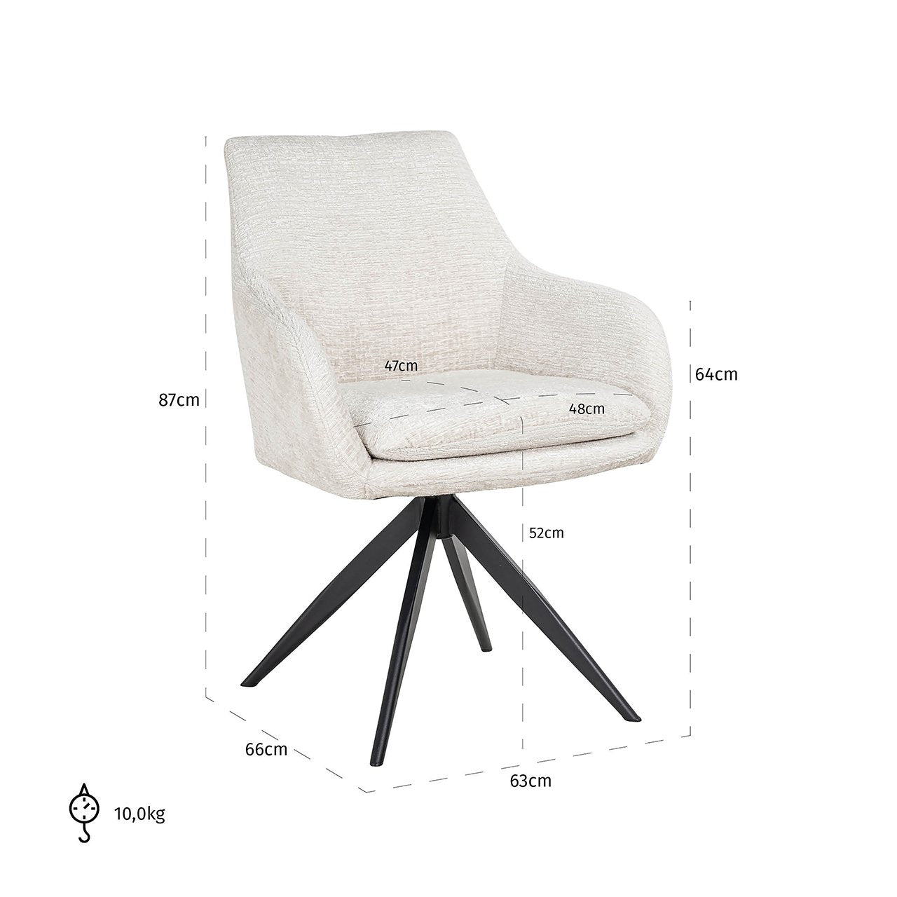 Swivel chair Lisonne cream fusion (Fusion cream 02)