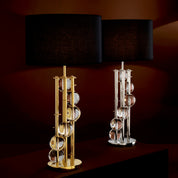 Table Lamp Lorenzo nickel finish incl black shade