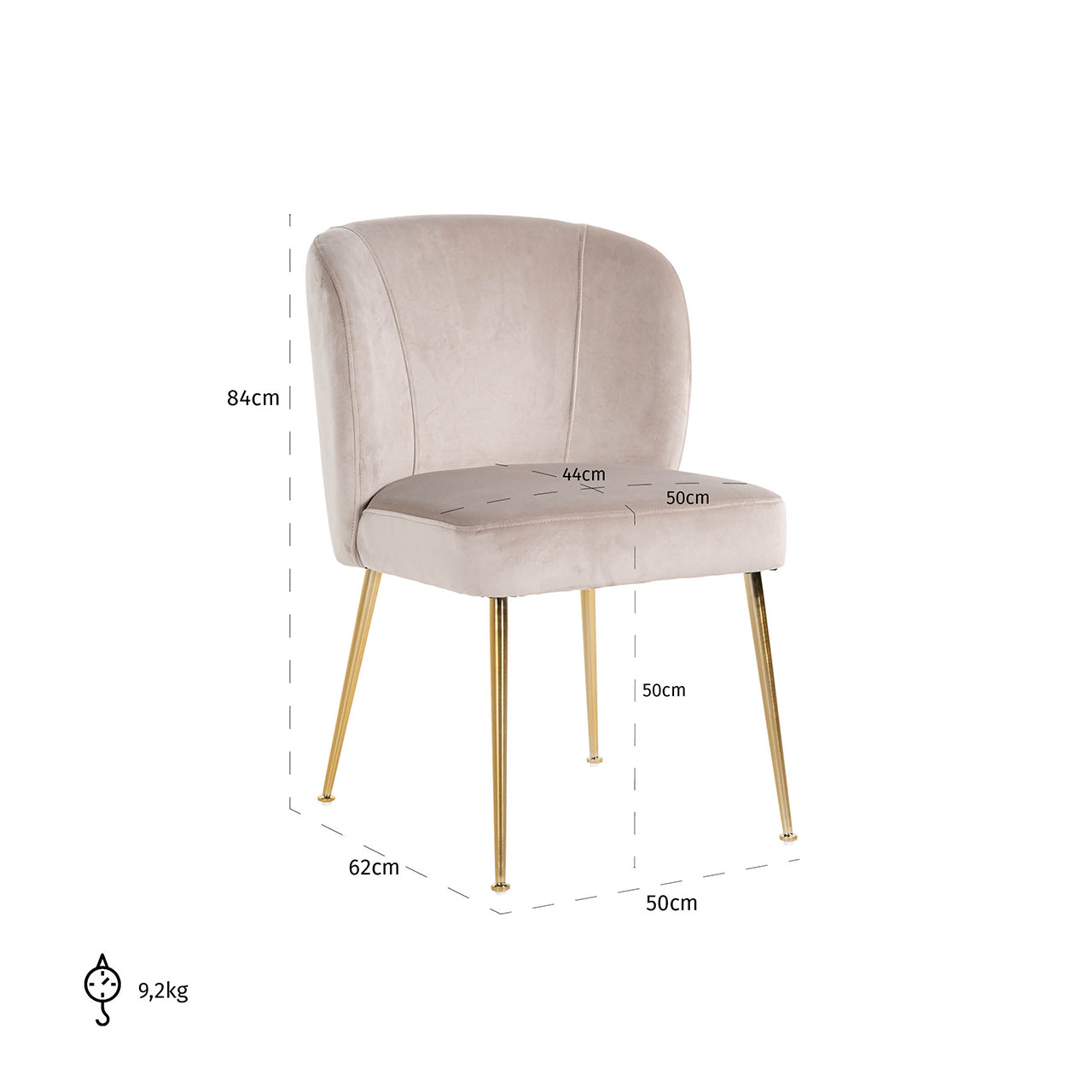 Chair Cannon khaki / brushed gold (Quartz Khaki 903)