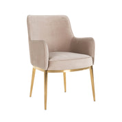 Chair Breeze khaki velvet / brushed gold fire retardant (FR-Quartz 903 Khaki)