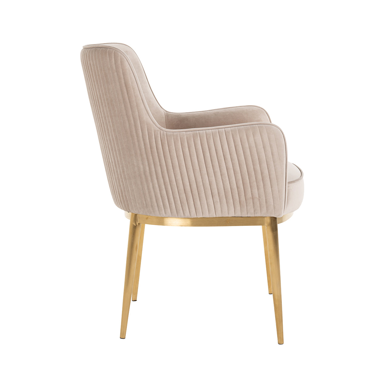 Chair Breeze khaki velvet / brushed gold fire retardant (FR-Quartz 903 Khaki)
