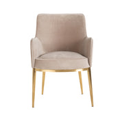 Chair Breeze khaki velvet / brushed gold fire retardant (FR-Quartz 903 Khaki)