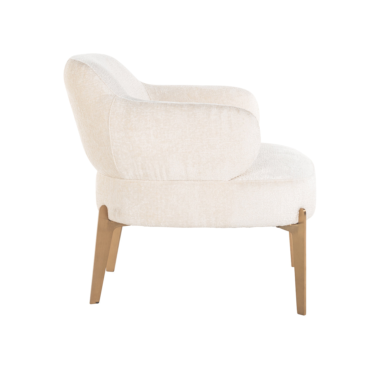 Lounge chair Venus white chenille (Bergen 900 white chenille)