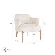 Lounge chair Venus white chenille (Bergen 900 white chenille)
