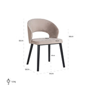 Chair Savoy khaki velvet (Quartz Khaki 903)
