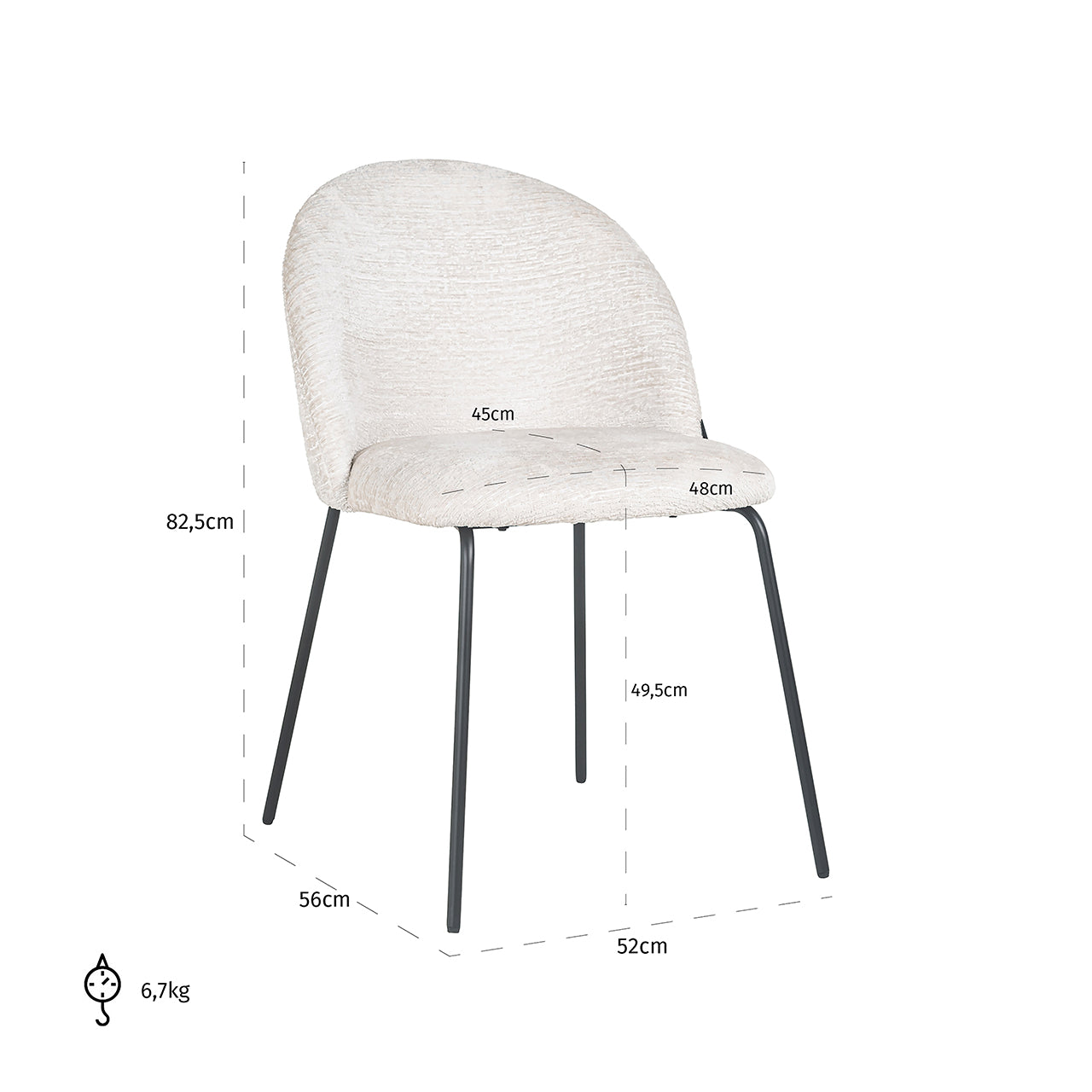 Chair Alyssa cream fusion (Fusion cream 02)