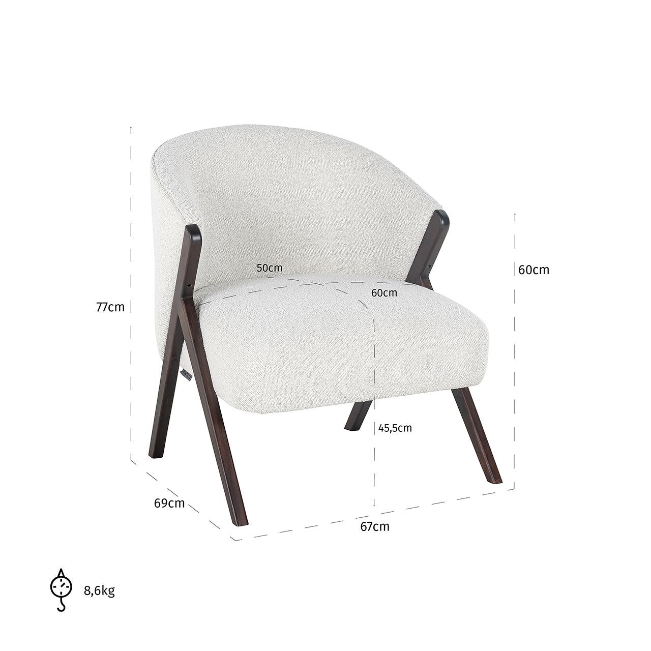 Lounge chair Mia (Copenhagen 900 Bouclé White)